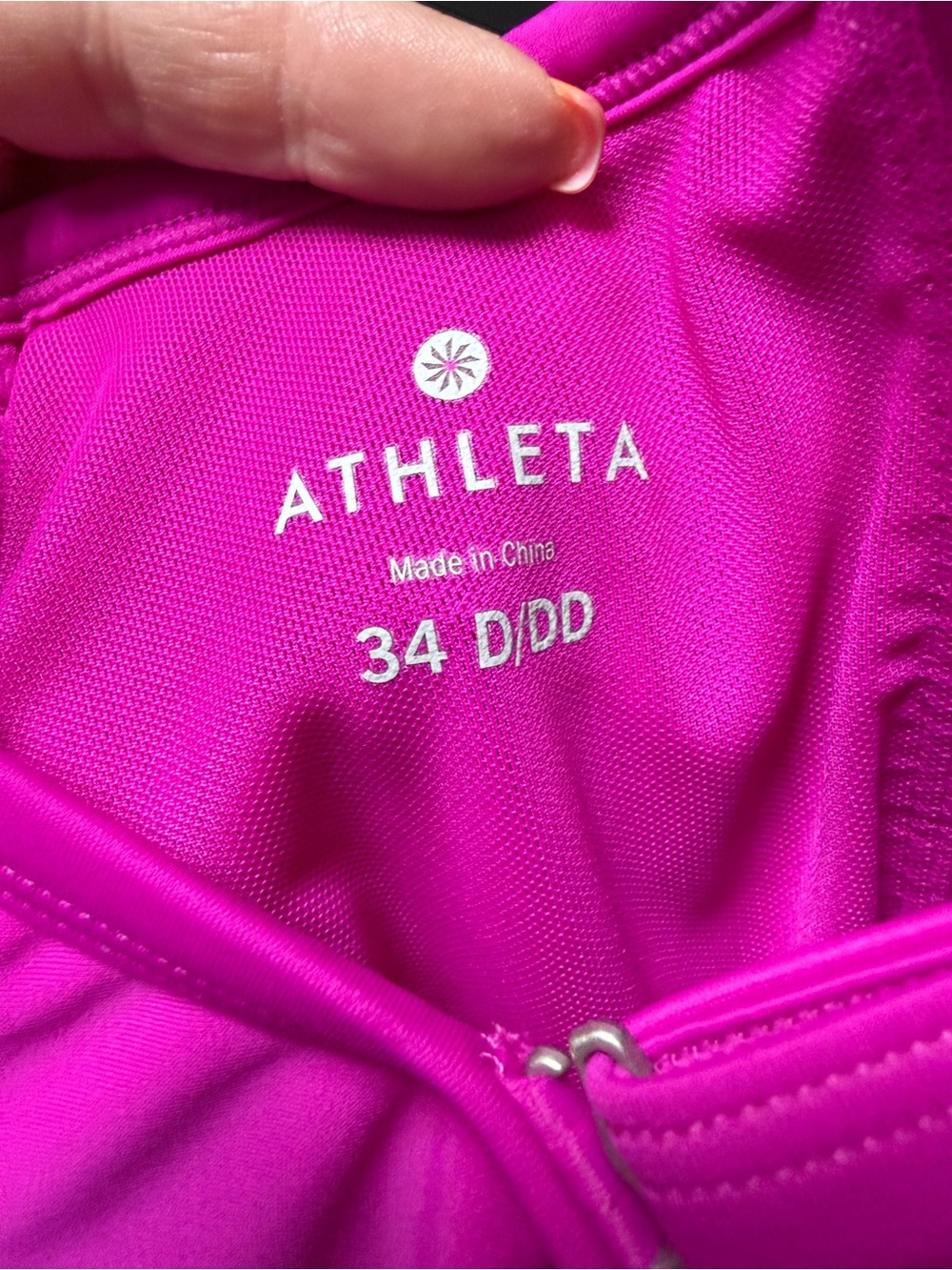 Athleta 34D/DD Fuchsia Pink Bra Sized Tankini Swim Top - Picture 2 of 4